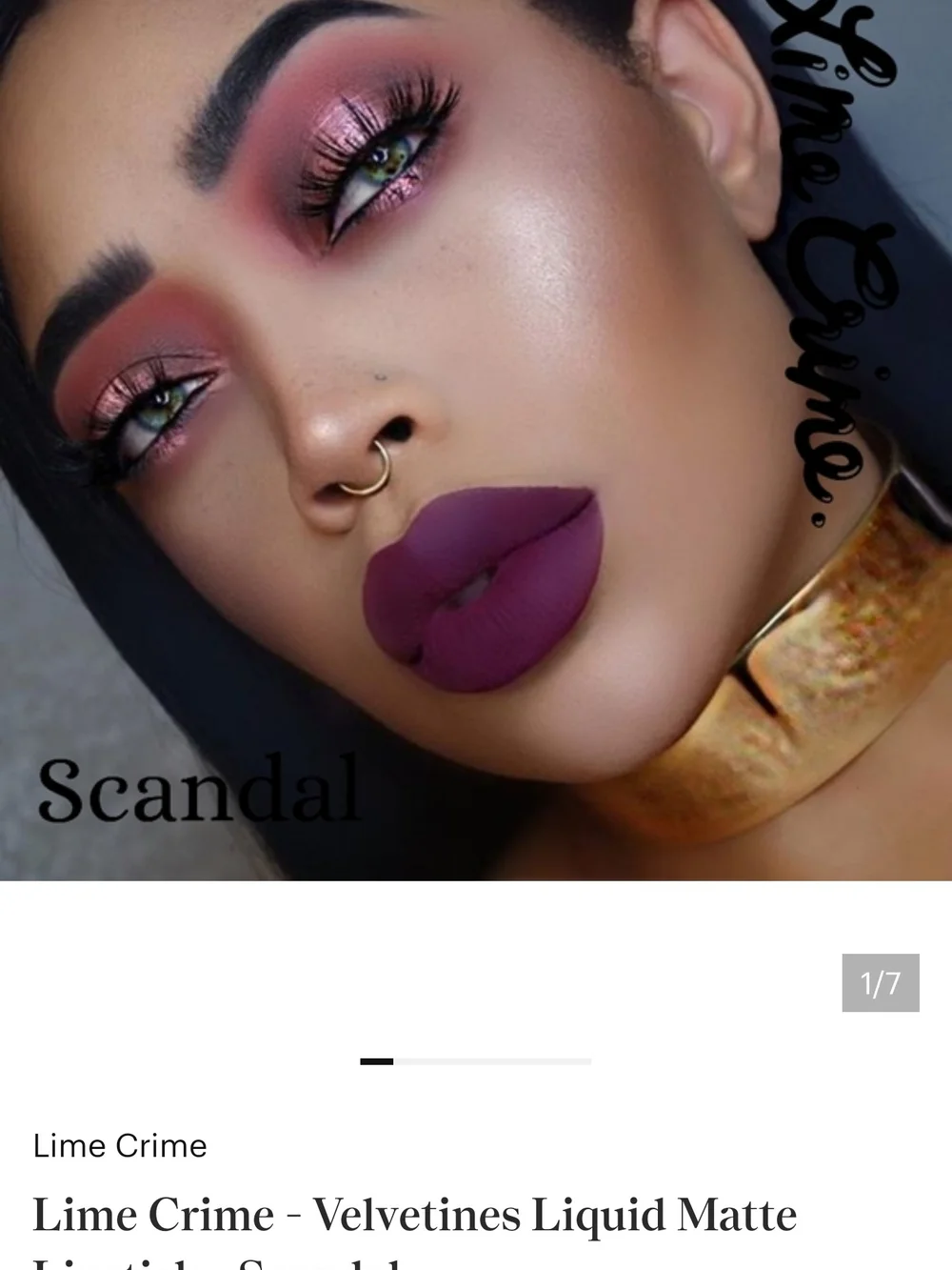 Lime Crime Velvetines Liquid Matte Lipstick In Scandal NIB